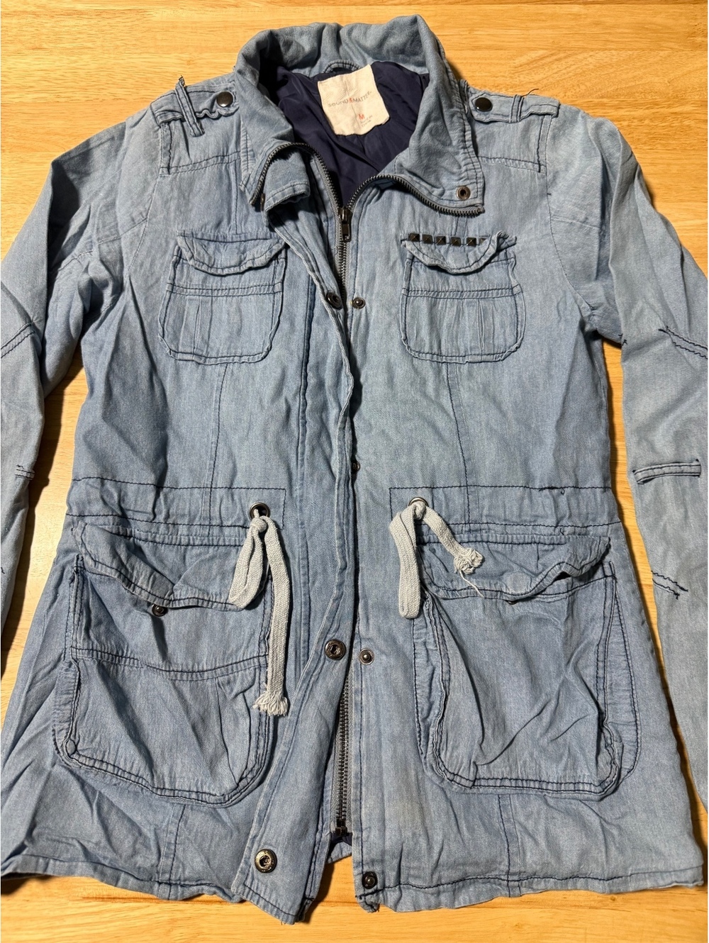 Sound & Matter Womenβs Blue Utility Jacket Size M